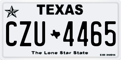 TX license plate CZU4465