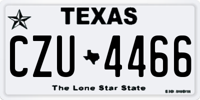 TX license plate CZU4466