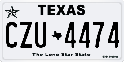 TX license plate CZU4474