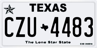 TX license plate CZU4483