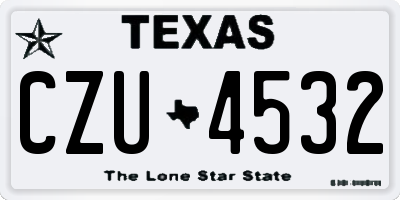 TX license plate CZU4532