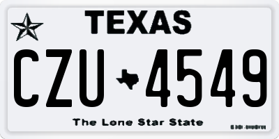 TX license plate CZU4549