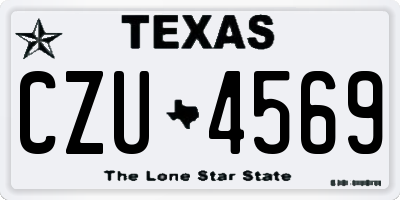 TX license plate CZU4569