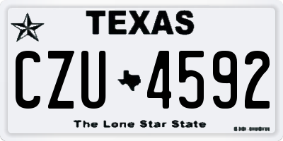TX license plate CZU4592