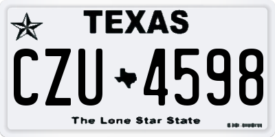 TX license plate CZU4598