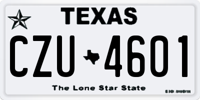 TX license plate CZU4601
