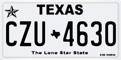 TX license plate CZU4630