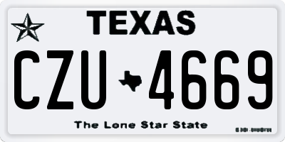 TX license plate CZU4669