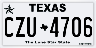 TX license plate CZU4706