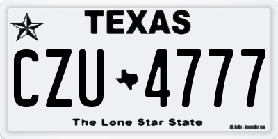 TX license plate CZU4777