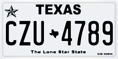 TX license plate CZU4789