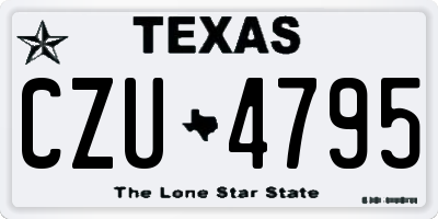 TX license plate CZU4795