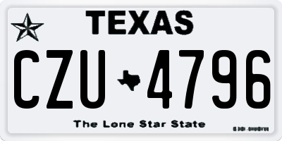 TX license plate CZU4796
