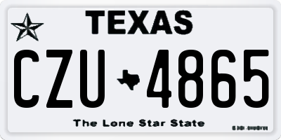 TX license plate CZU4865