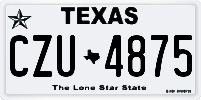 TX license plate CZU4875