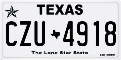 TX license plate CZU4918