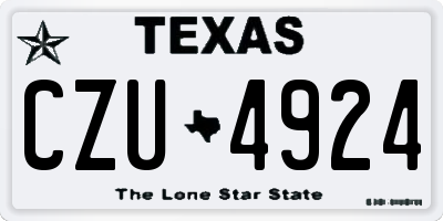 TX license plate CZU4924