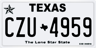 TX license plate CZU4959