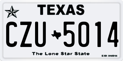 TX license plate CZU5014