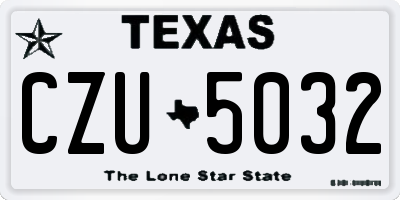 TX license plate CZU5032