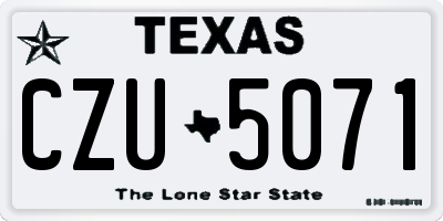 TX license plate CZU5071