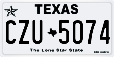 TX license plate CZU5074