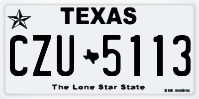 TX license plate CZU5113