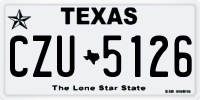 TX license plate CZU5126