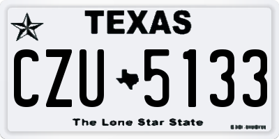 TX license plate CZU5133