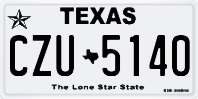 TX license plate CZU5140