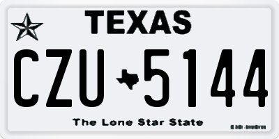 TX license plate CZU5144