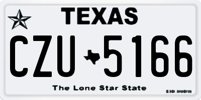 TX license plate CZU5166