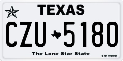 TX license plate CZU5180