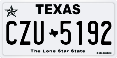 TX license plate CZU5192