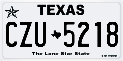 TX license plate CZU5218