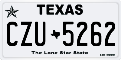 TX license plate CZU5262