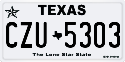 TX license plate CZU5303