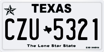 TX license plate CZU5321