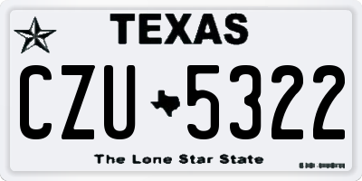 TX license plate CZU5322