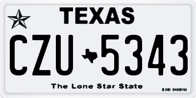 TX license plate CZU5343