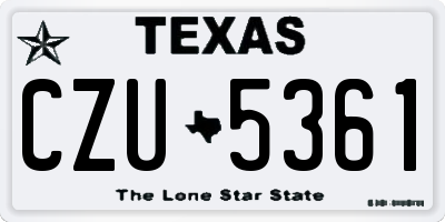 TX license plate CZU5361