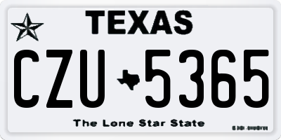 TX license plate CZU5365