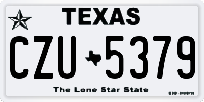 TX license plate CZU5379