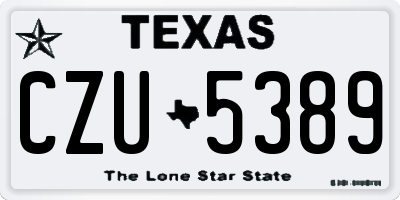 TX license plate CZU5389