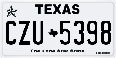 TX license plate CZU5398