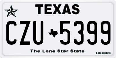TX license plate CZU5399