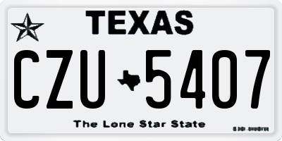 TX license plate CZU5407