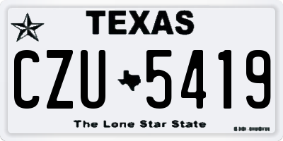 TX license plate CZU5419