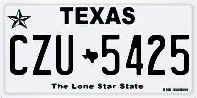 TX license plate CZU5425