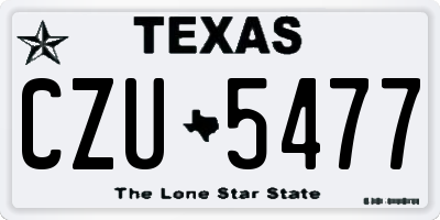 TX license plate CZU5477